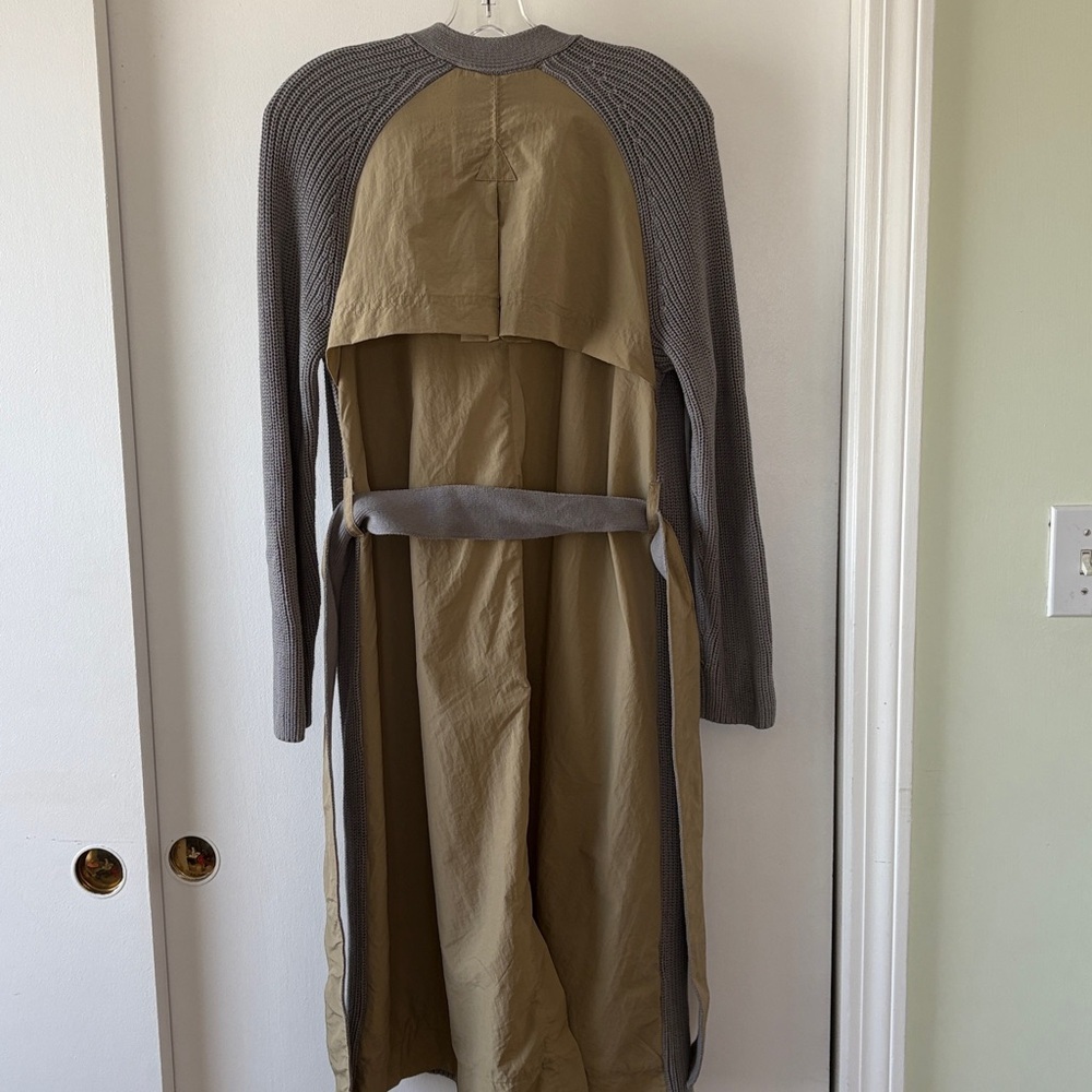 Veronica Beard Pearl Mixed Media Trench Cardigan in Grey Melange S - Picture 9 of 14